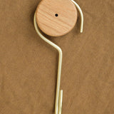 Lostine Home Objects Carter Peg and Hook Wood and Brass / 8" L X 3.25" W