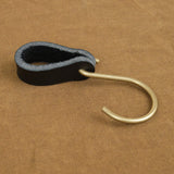 Lostine Home Objects Ludlow Leather Hooks Black
