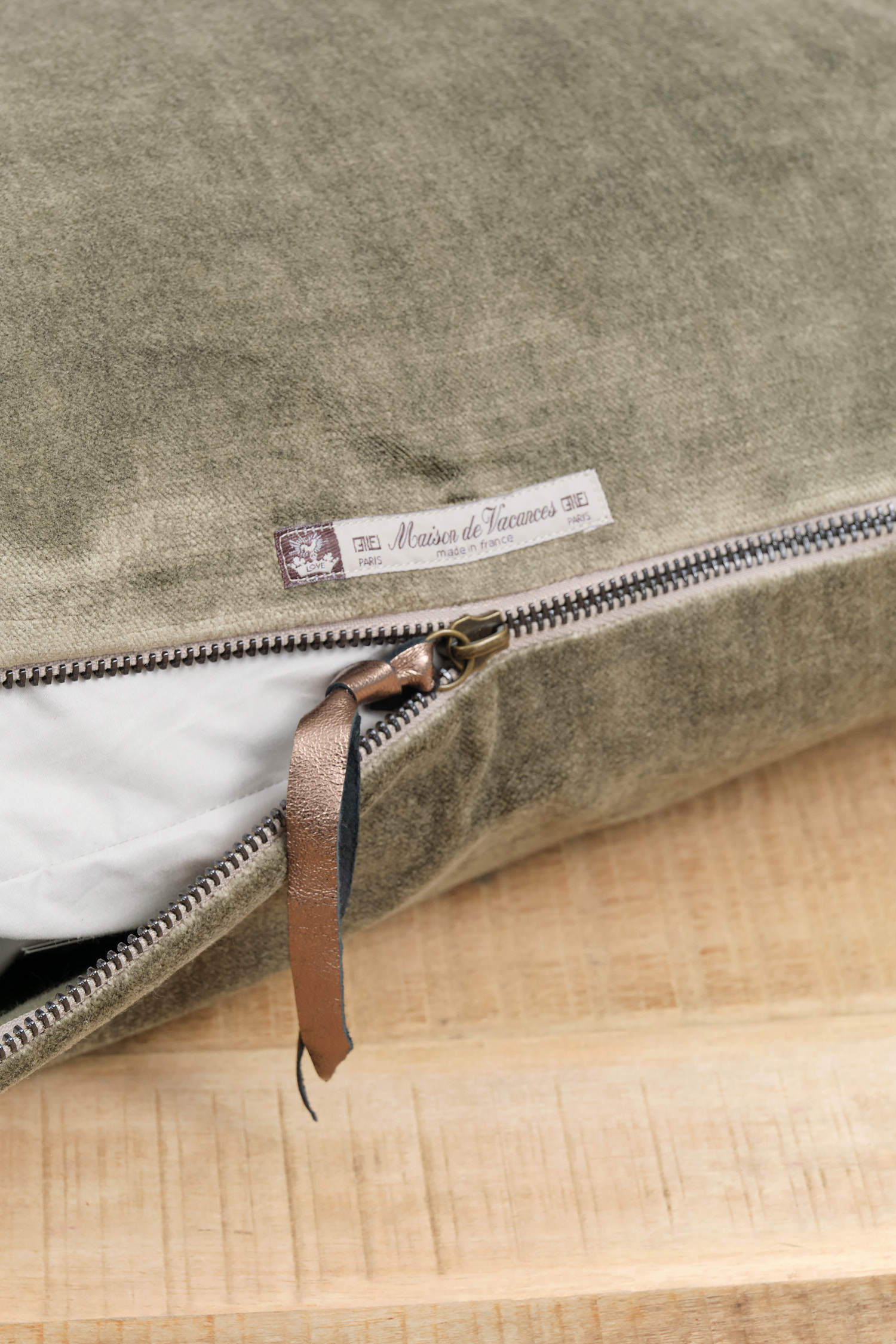 Maison De Vacances Home Pillows 16" X 24" Royal Velvet Vice Versa Cushion in Kaki Kaki / 16" X 24"