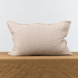 Maison De Vacances Home Pillows 16" X 24" Washed Linen Vice Versa Cushion in Taupe Taupe/Ciment / 16" x 24"