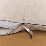 Maison De Vacances Home Pillows 16" X 24" Washed Linen Vice Versa Cushion in Taupe Taupe/Ciment / 16" x 24"