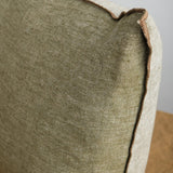 Maison De Vacances Home Pillows 16" X 24" Washed Linen Vice Versa Cushion in Kaki Kaki/Givre / 16" X 24"