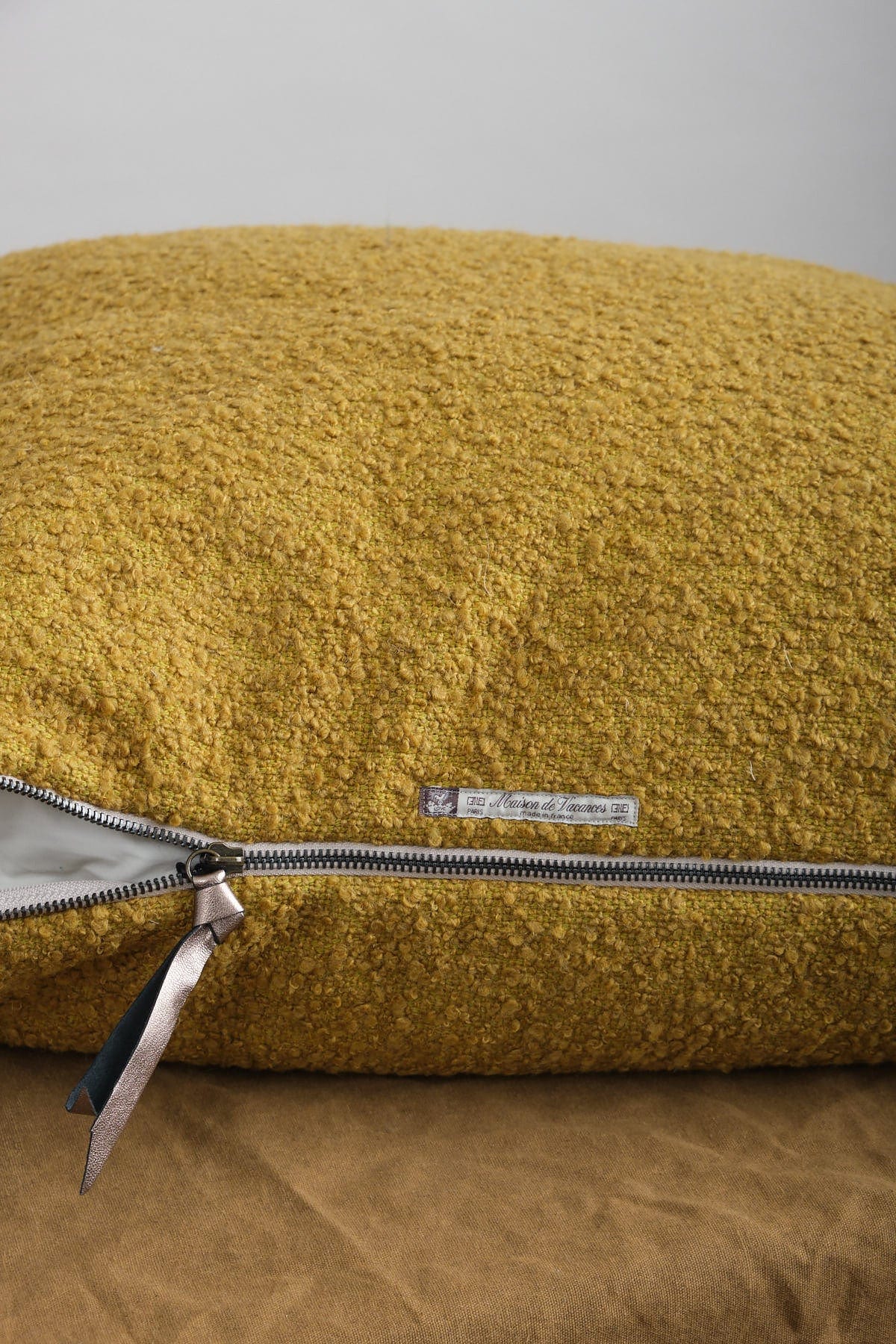 Maison De Vacances Home Pillows 26" x 26" Canvas Wooly in Ocre Ocre / 26" X 26"