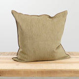 Maison De Vacances Home Pillows 26" X 26" Tufted Canvas Upcycled Cushion in Kaki Kaki / 26" X 26"