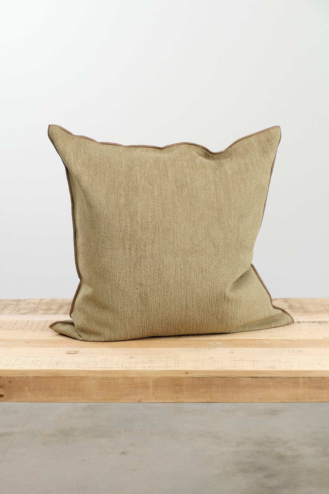 Maison De Vacances Home Pillows 26" X 26" Tufted Canvas Upcycled Cushion in Kaki Kaki / 26" X 26"