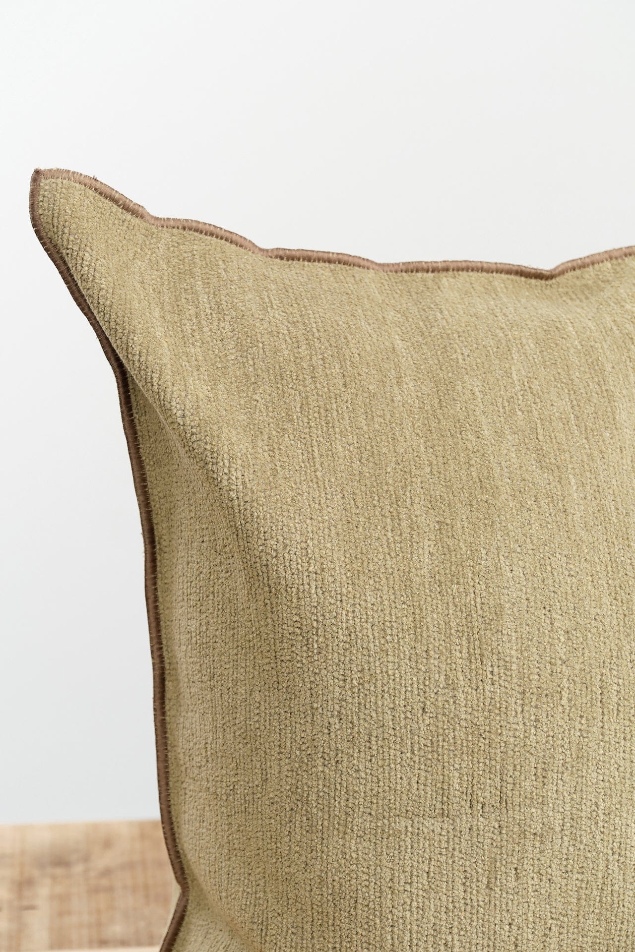 Maison De Vacances Home Pillows 26" X 26" Tufted Canvas Upcycled Cushion in Kaki Kaki / 26" X 26"