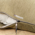 Maison De Vacances Home Pillows 26" X 26" Tufted Canvas Upcycled Cushion in Kaki Kaki / 26" X 26"