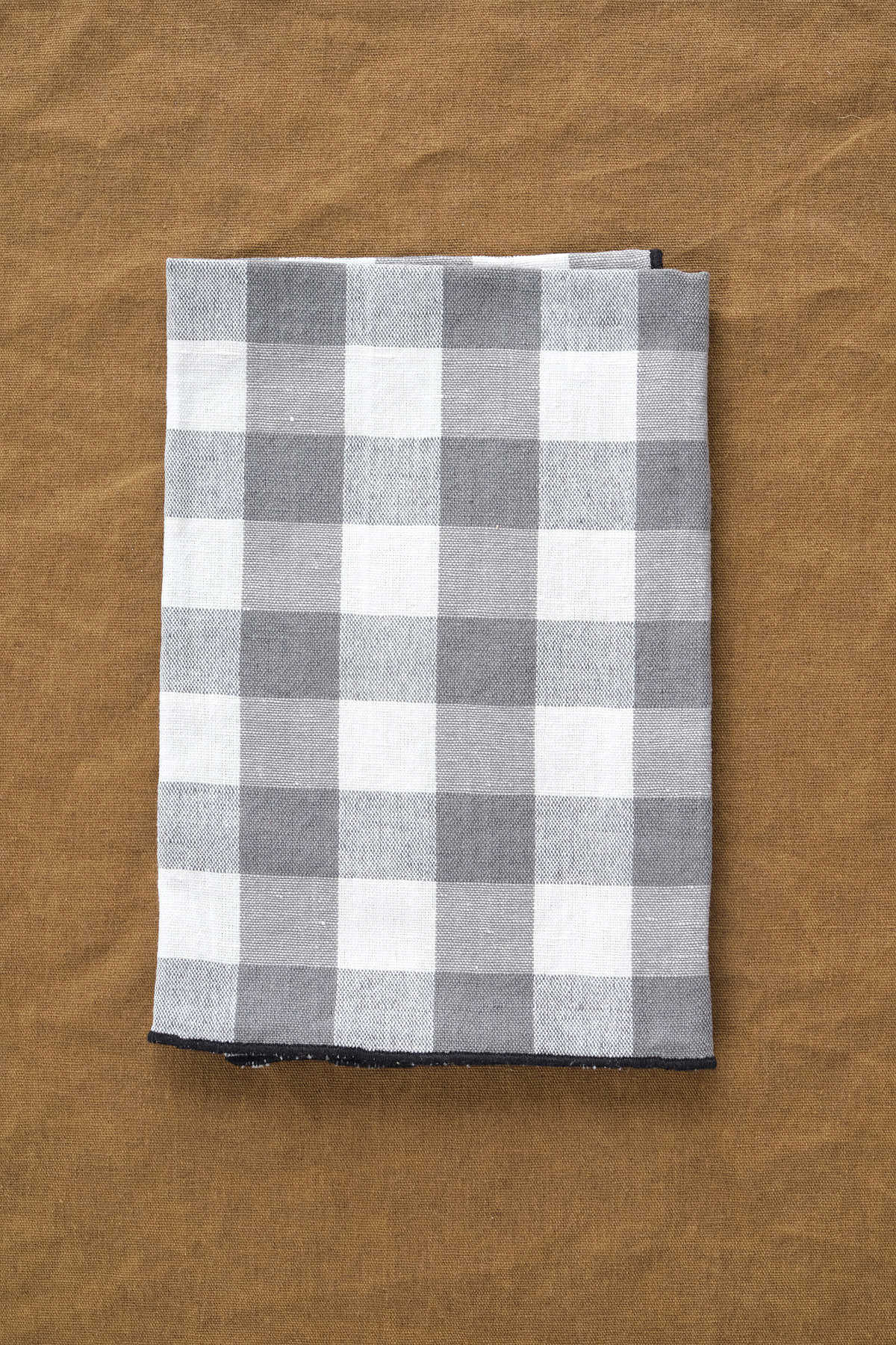 Maison De Vacances Home Kitchen Napkins Canvas Mimi Vichy Napkin Ardoise/Noir / 18" x 18"