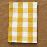 Maison De Vacances Home Kitchen Napkins Canvas Mimi Vichy Napkin Ocre/Noir / 18" x 18"