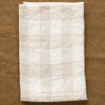 Maison De Vacances Home Kitchen Napkins Canvas Vintage Vichy Napkin Creme / 17" X 17"
