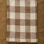 Maison De Vacances Home Kitchen Napkins Canvas Vintage Vichy Napkin Noisette / 17" X 17"