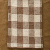 Maison De Vacances Home Kitchen Napkins Canvas Vintage Vichy Napkin Noisette / 17" X 17"