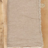 Maison De Vacances Home Throws Crumpled Washed Linen Vice Versa Fringed Throw in Taupe Taupe/Ciment / 55" L X 98.5" W