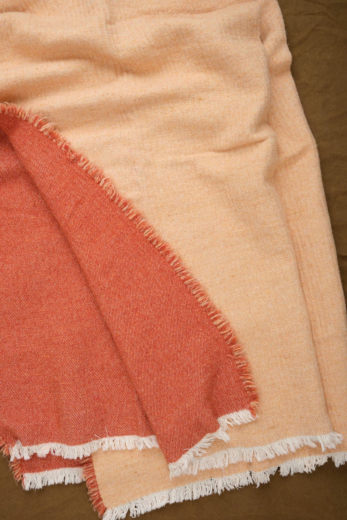 Maison De Vacances Home Throws Vice Versa Fringed Throw in Melon Hennè/Melon / 59" X 98"