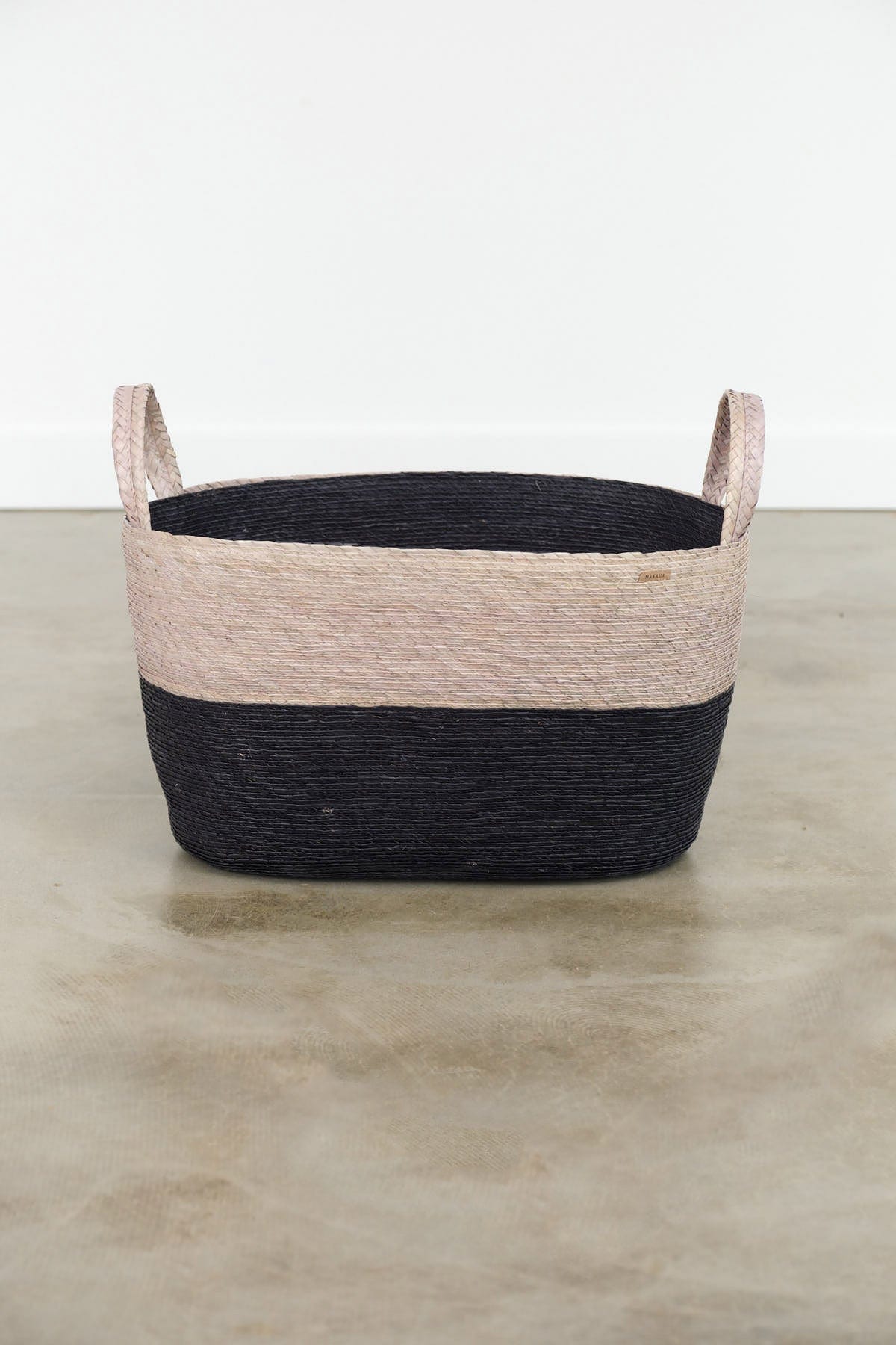 Makaua Home Baskets Oval Floor Basket Carbon / 20" L X 12" W X 10" H