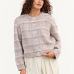 Maria Stanley Apparel Womens Sweaters Cardi Sweater Radish Plaid / XSmall