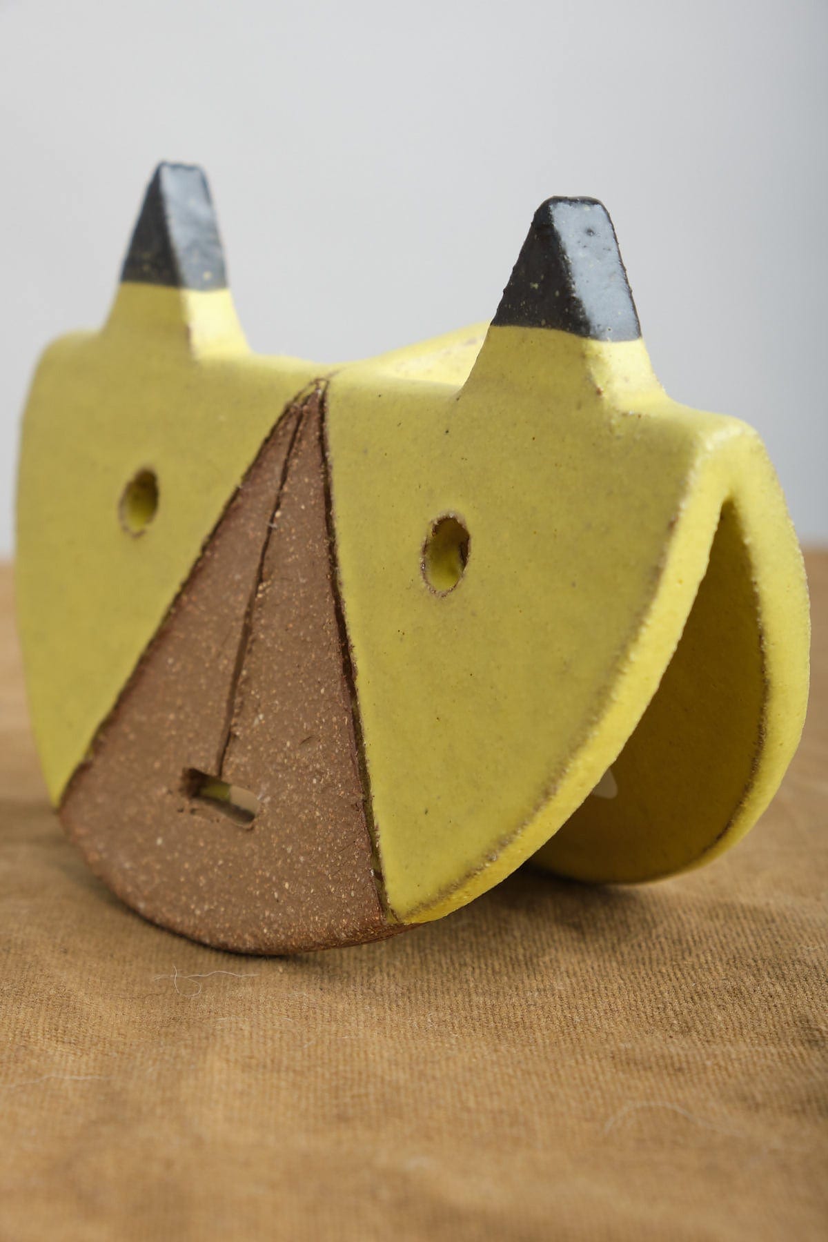 Matthew Ward Studio Critter in Yellow with black tipped ears