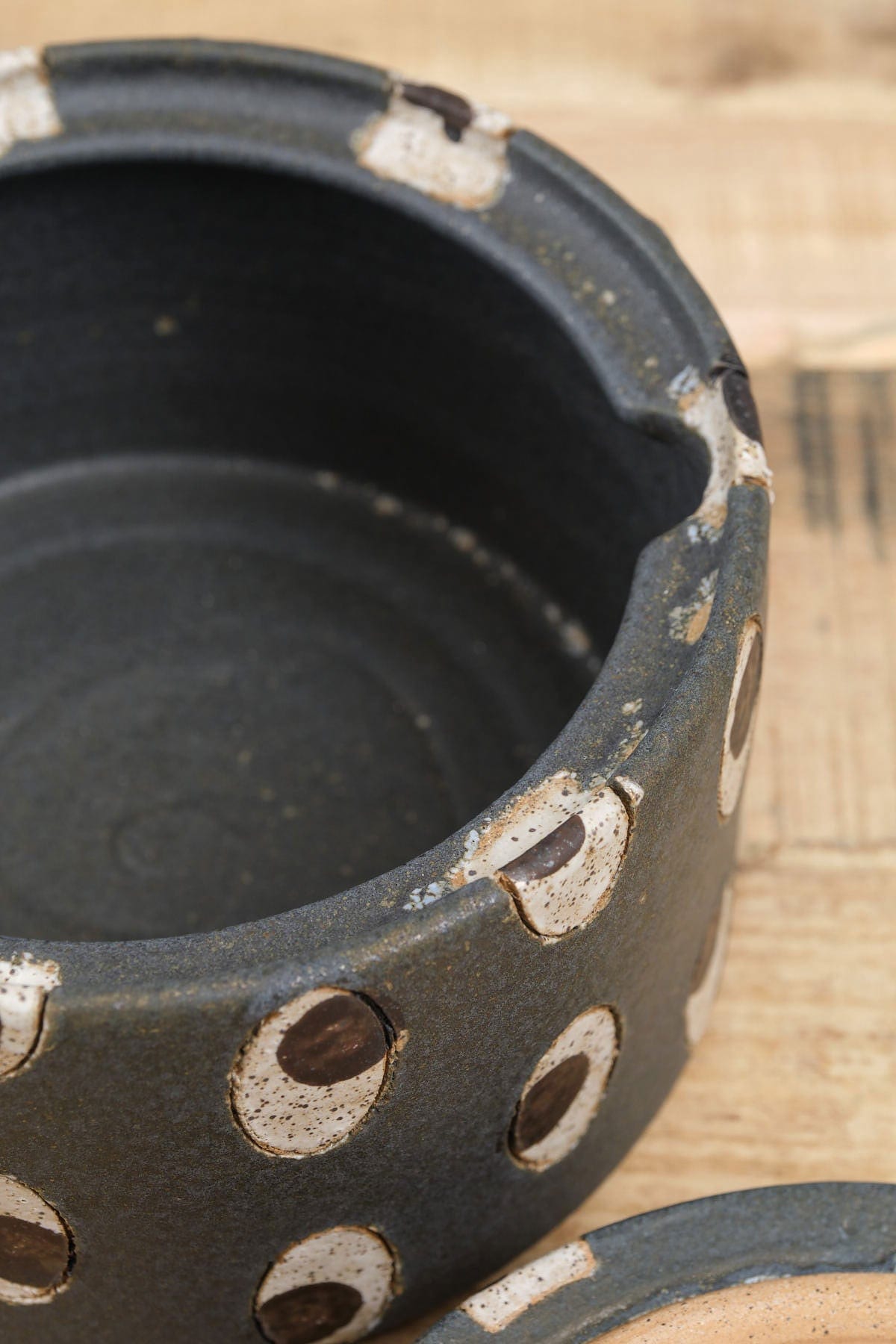 Matthew Ward Studio Art Ceramics Eyes Jar Blue