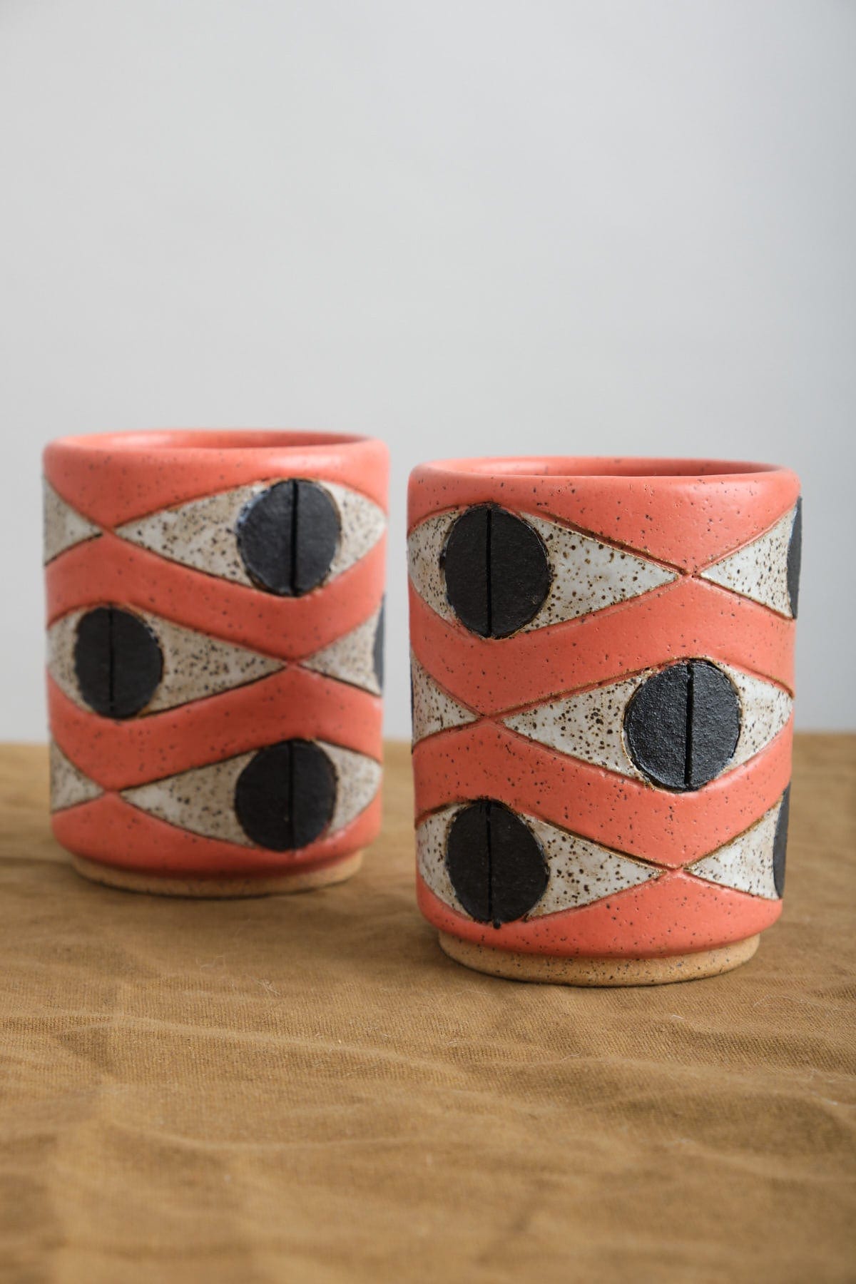 Handmade Felix Tumbler in Coral and eye designs