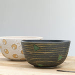 Matthew Ward Studio Art Ceramics Striped Directional Bowl Blue/Green