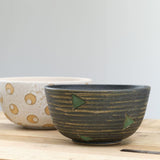 Matthew Ward Studio Art Ceramics Striped Directional Bowl Blue/Green