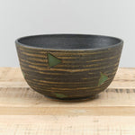 Matthew Ward Studio Art Ceramics Striped Directional Bowl Blue/Green