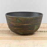 Matthew Ward Studio Art Ceramics Striped Directional Bowl Blue/Green