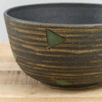 Matthew Ward Studio Art Ceramics Striped Directional Bowl Blue/Green