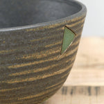 Matthew Ward Studio Art Ceramics Striped Directional Bowl Blue/Green