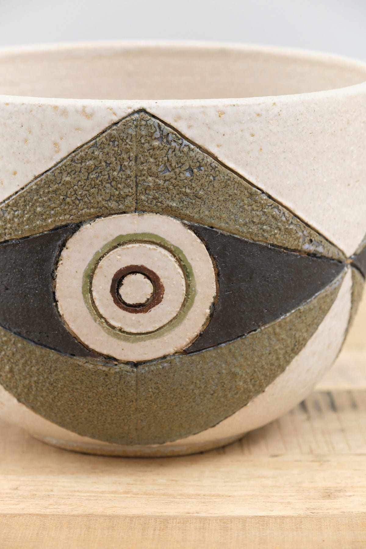 Matthew Ward Studio Art Ceramics Tall Mask Bowl White