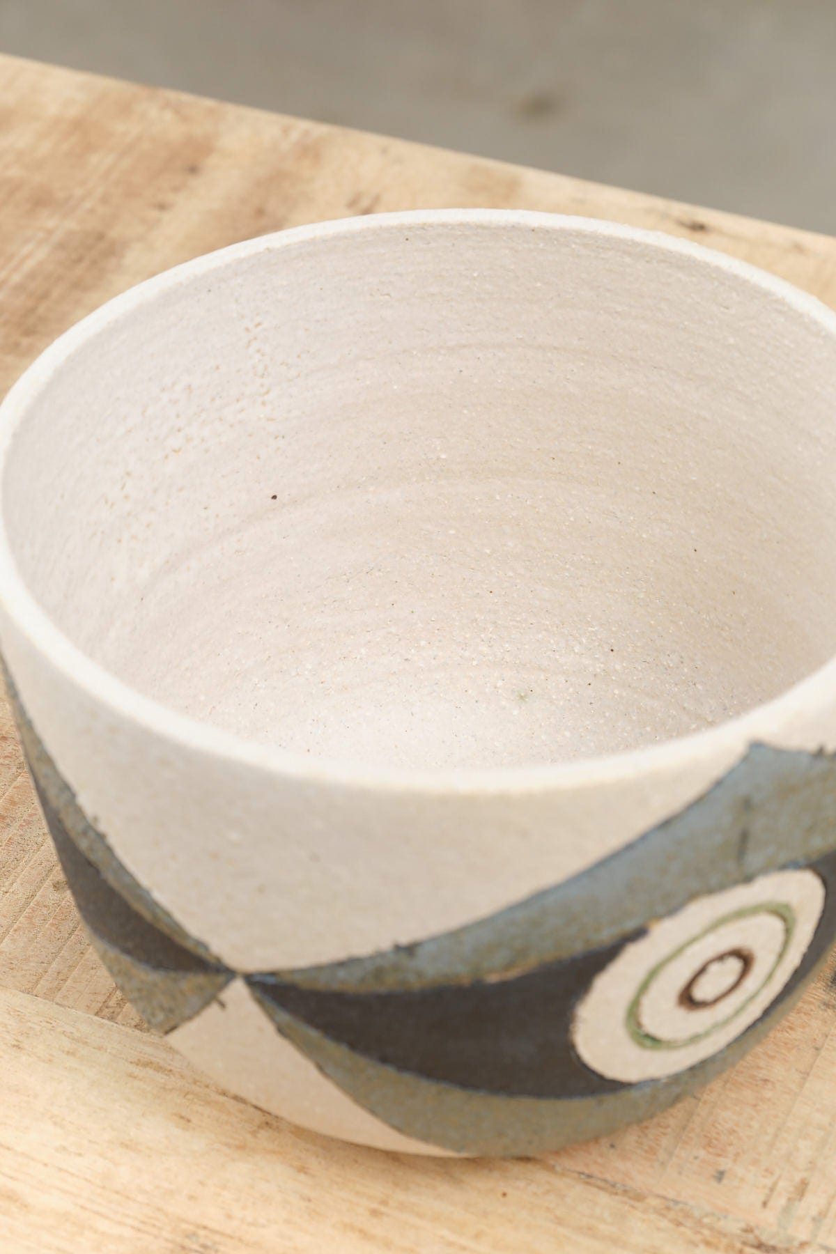 Matthew Ward Studio Art Ceramics Tall Mask Bowl White