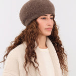 Mature Ha. Accessories Hats Black Merino Wool Beret Dark Brown / One Size