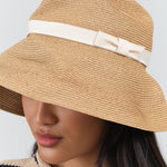 Top view of Boxed Hat with Plain Tape in Natural