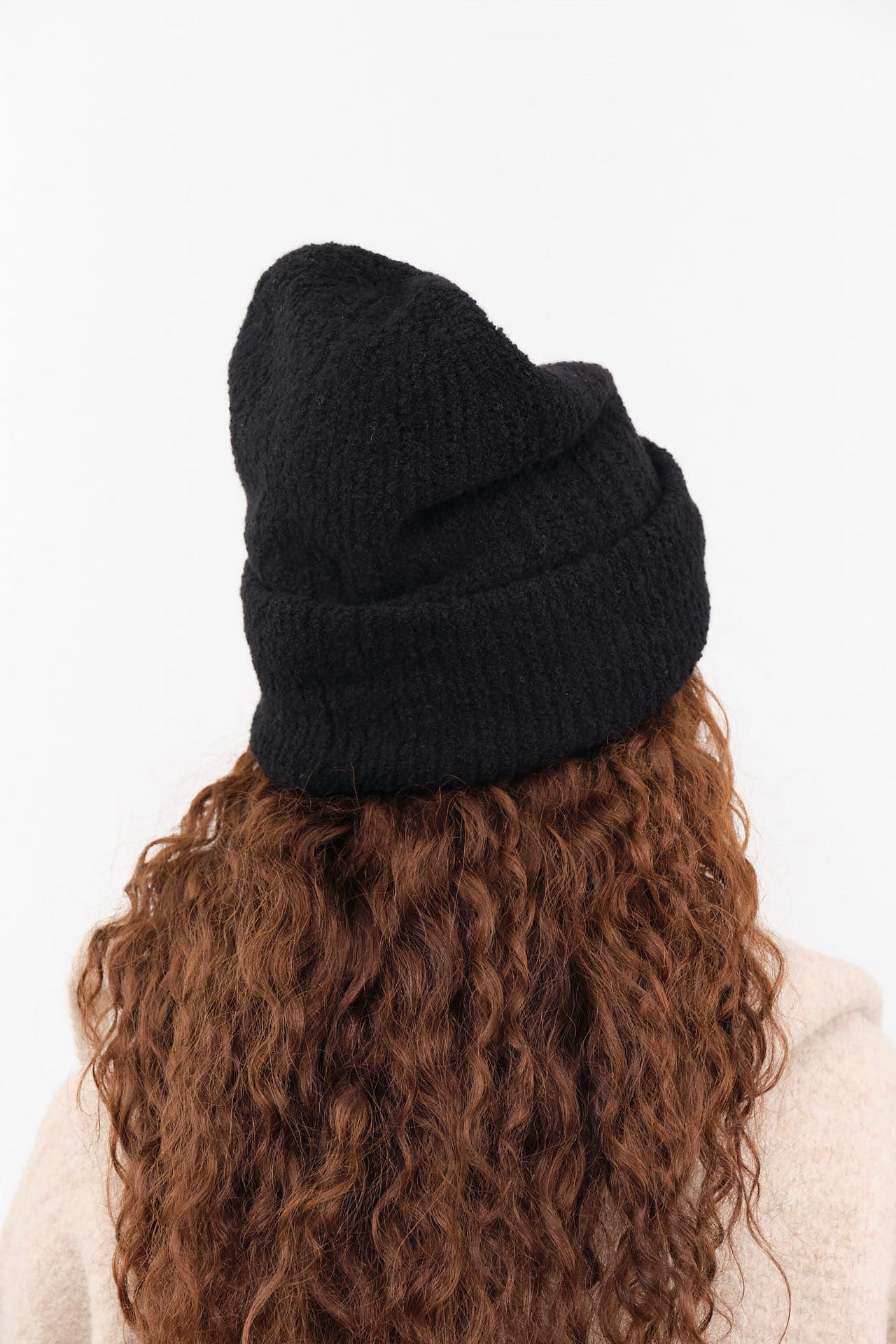 Mature Ha. Accessories Hats Cashmere Loop Knit Cap in Black Black / One Size