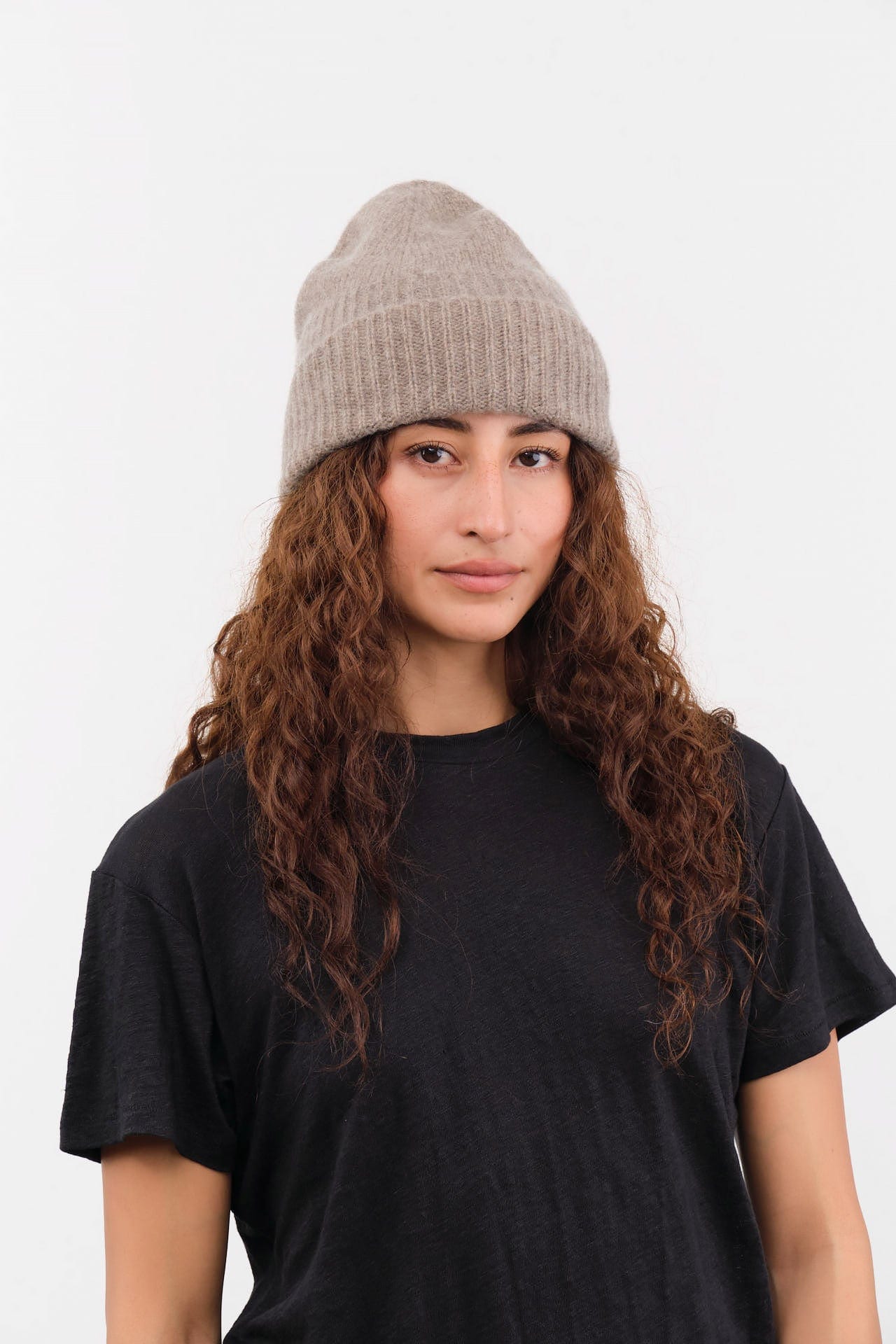 Mature Ha. Accessories Hats Cashmere Yak Knit Cap in Light Brown Light Brown / One Size