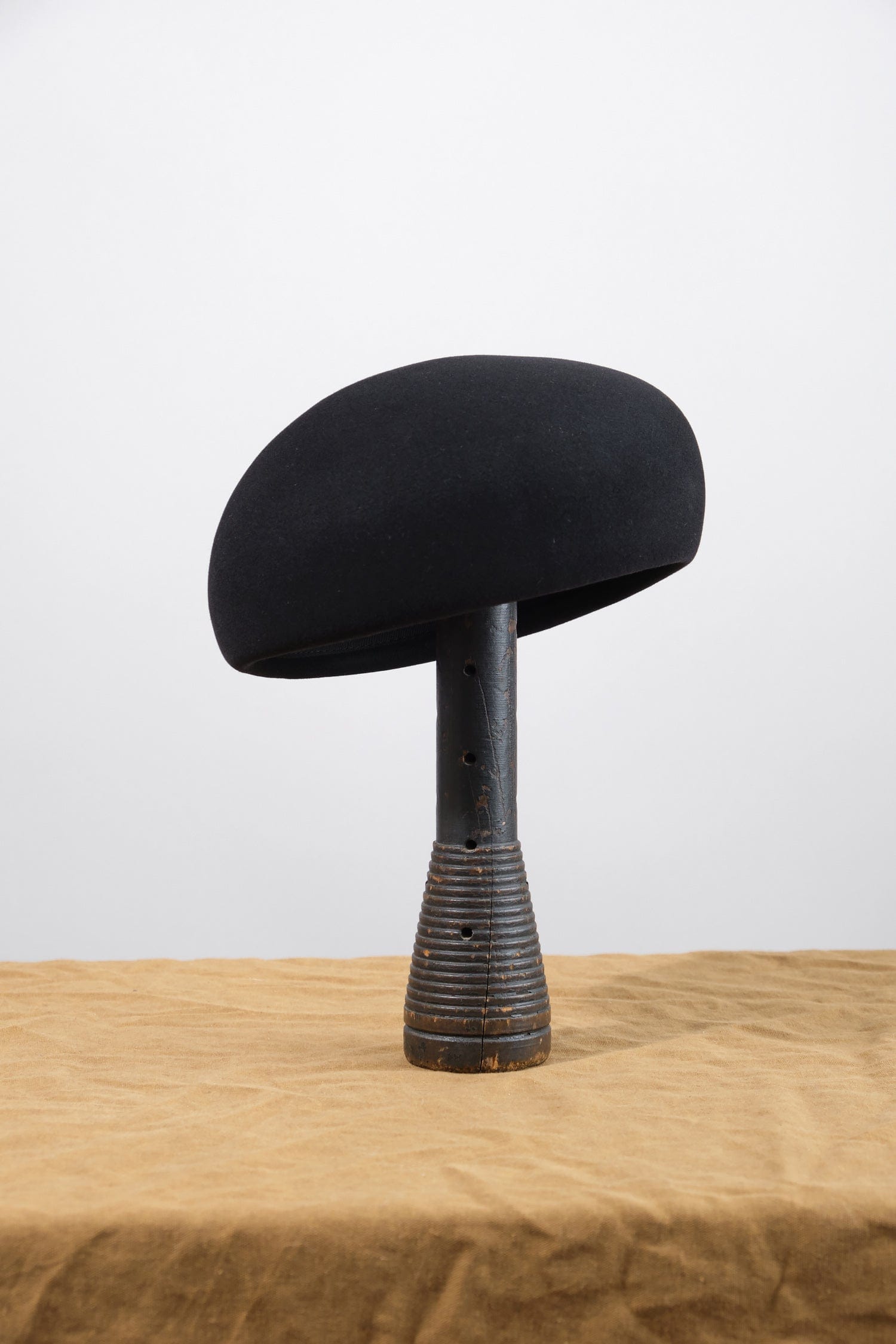 Japanese Old Wooden Block Beret on block