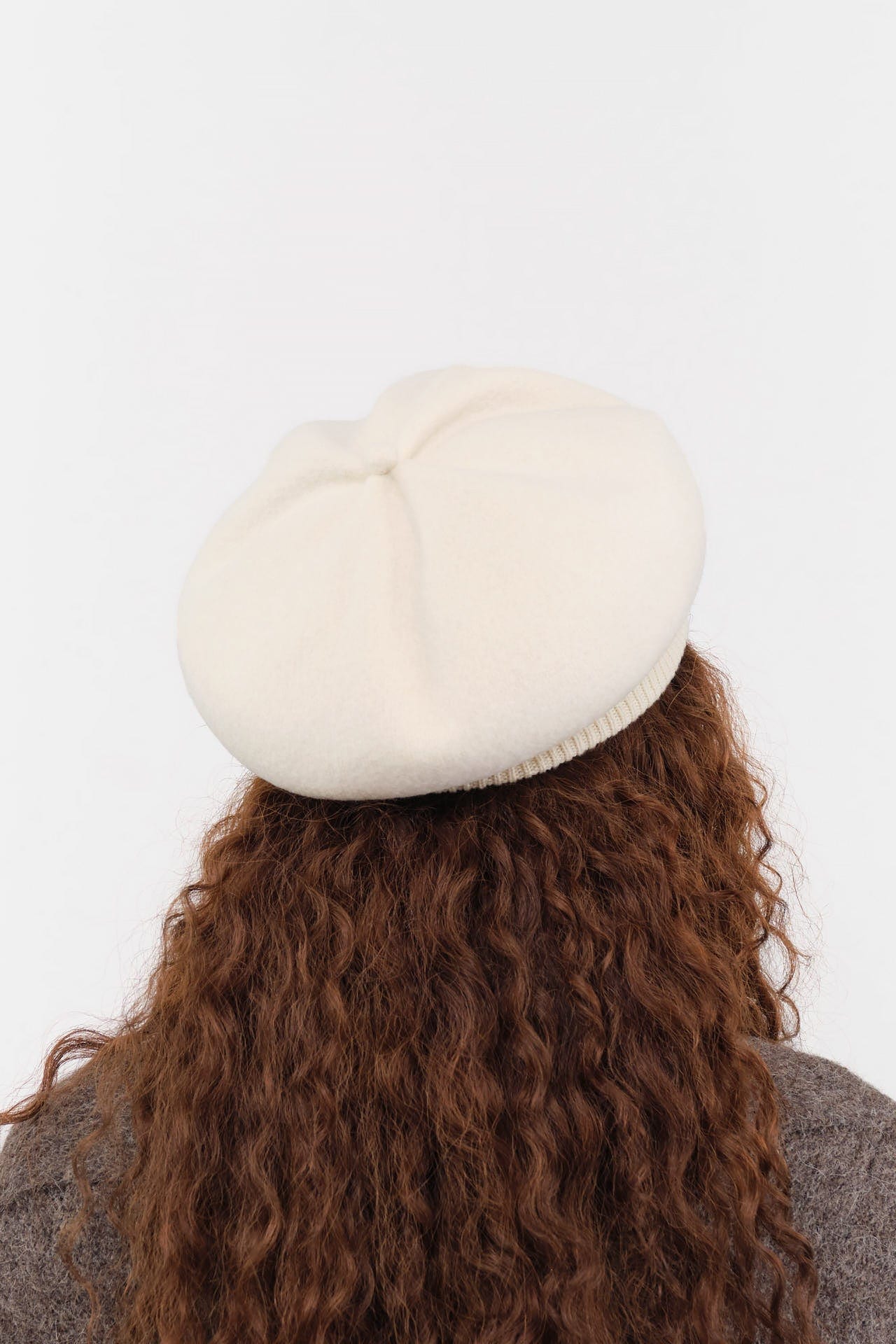 Mature Ha. Accessories Hats Top Gather Rib Beret Raw White / One Size