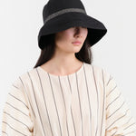 Mature Ha. Accessories Hats Waterproof Paper Braid Switch Wide Hat in Black Black