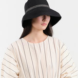 Mature Ha. Accessories Hats Waterproof Paper Braid Switch Wide Hat in Black Black