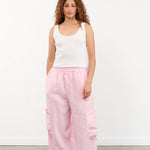 MEALS Apparel Womens Pants Linen Chef Pant in Bubblegum
