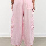 MEALS Apparel Womens Pants Linen Chef Pant in Bubblegum