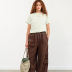 MEALS Apparel Womens Pants Linen Chef Pant in Chocolate