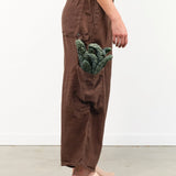 MEALS Apparel Womens Pants Linen Chef Pant in Chocolate