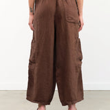 MEALS Apparel Womens Pants Linen Chef Pant in Chocolate