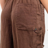 MEALS Apparel Womens Pants Linen Chef Pant in Chocolate