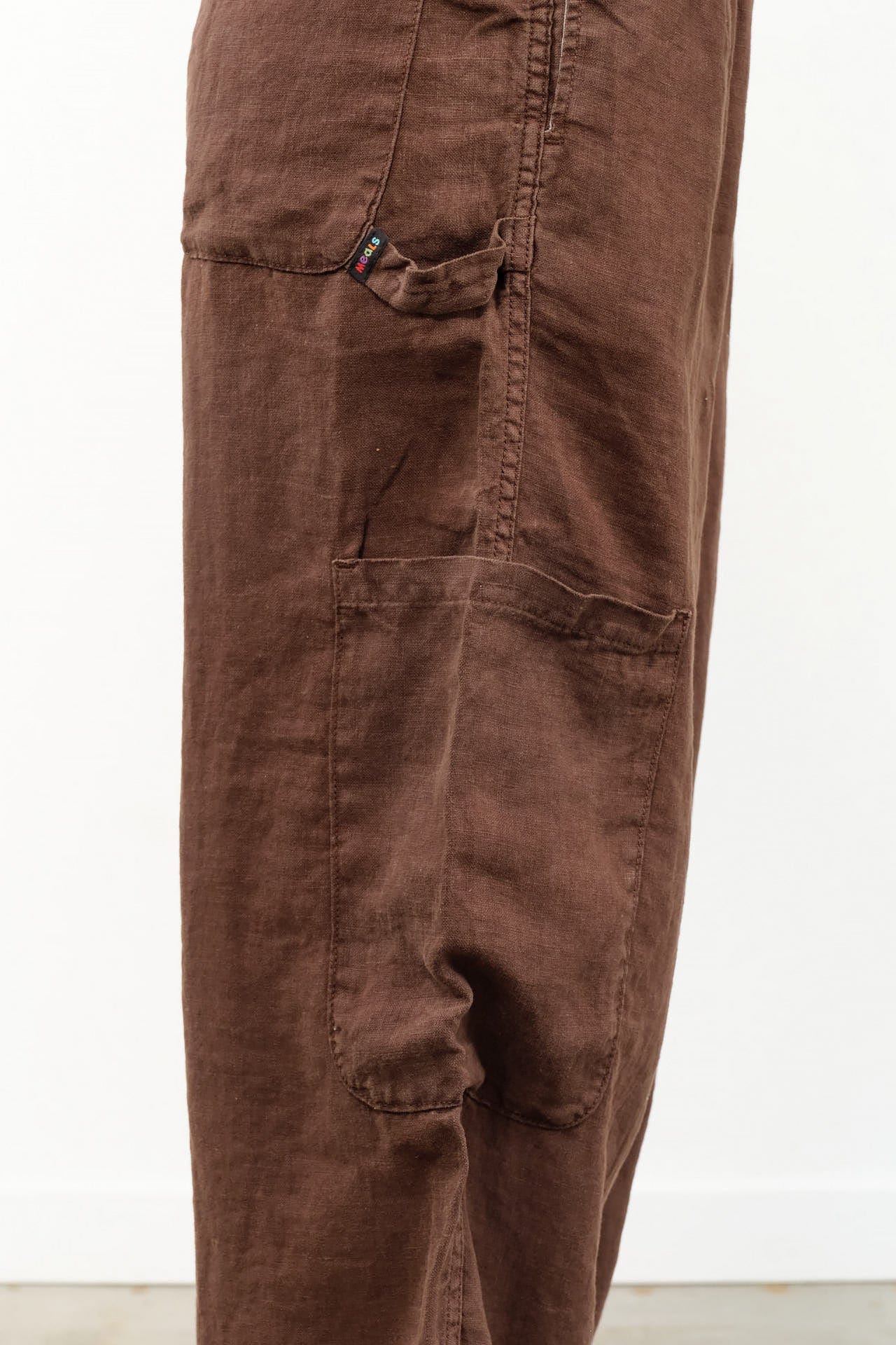 MEALS Apparel Womens Pants Linen Chef Pant in Chocolate