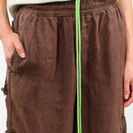 MEALS Apparel Womens Pants Linen Chef Pant in Chocolate