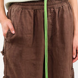 MEALS Apparel Womens Pants Linen Chef Pant in Chocolate