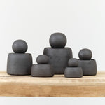 MH Ceramics Home Kitchen Containers Extra Large Stash Jar in Charcoal Charcoal / 6" D X 10" H