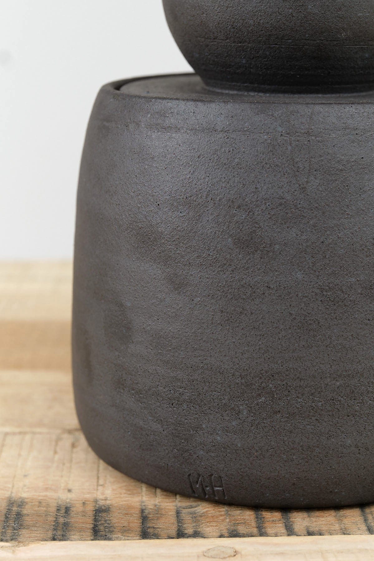 MH Ceramics Home Kitchen Containers Extra Large Stash Jar in Charcoal Charcoal / 6" D X 10" H